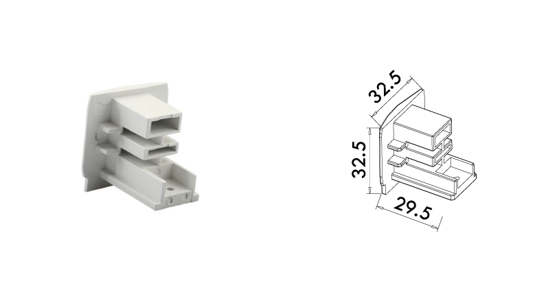 Track Lights End Cap MHT1-N